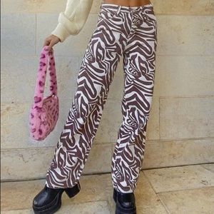 Brown and white pants